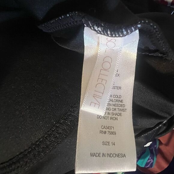 Sol Collective Bold Bloom Print One Piece Swimsuit Size 14 - Picture 9 of 9